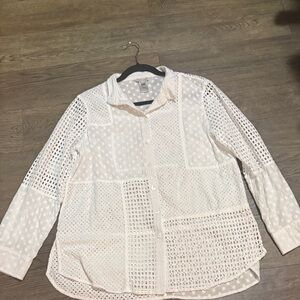 John Mark White Eyelet Blouse